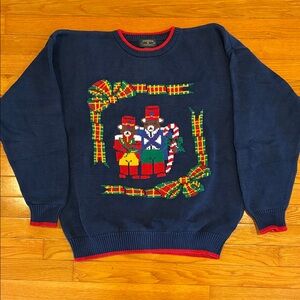 Charter Club Vintage Navy Sweater with Holiday Motif
